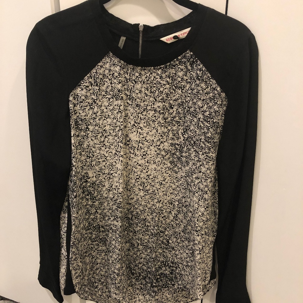 Rebecca Taylor silk color block blouse